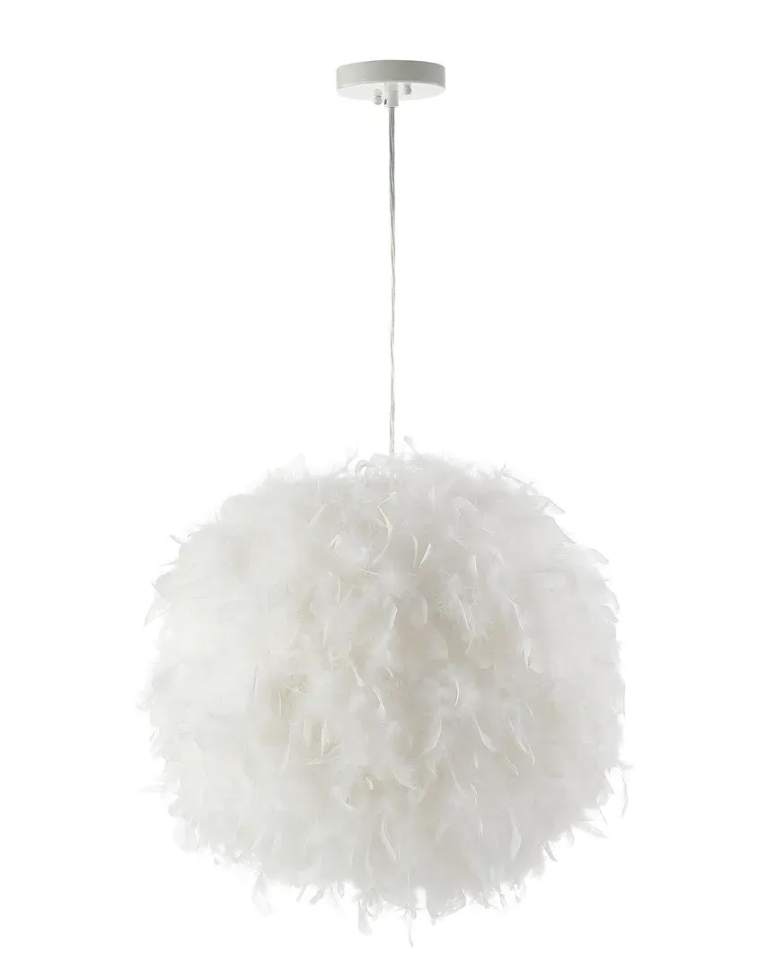 Stork 19in Feather Metal Adjustable LED Pendant - White