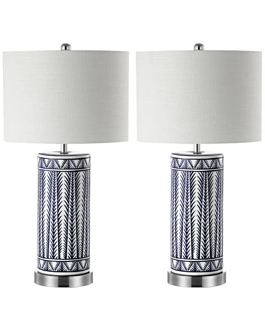 Sulka Ceramic Table Lamp with USB Charging - Navy