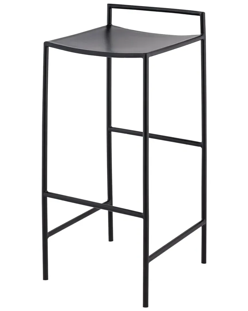 Svelte Saddle-Seat Bar Stool with Foot Rest - Black, Metal image