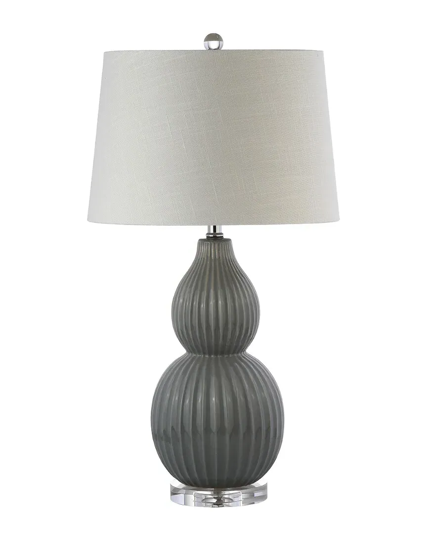 Thatcher Double Gourd Table Lamp - Grey, Ceramic