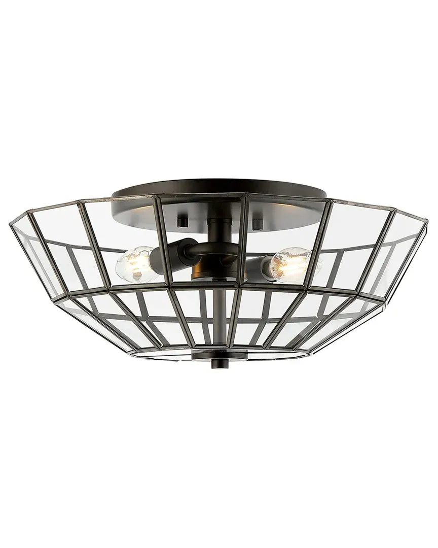 Theo 15in 2-Light Semi Flush Mount - Bronze, Iron