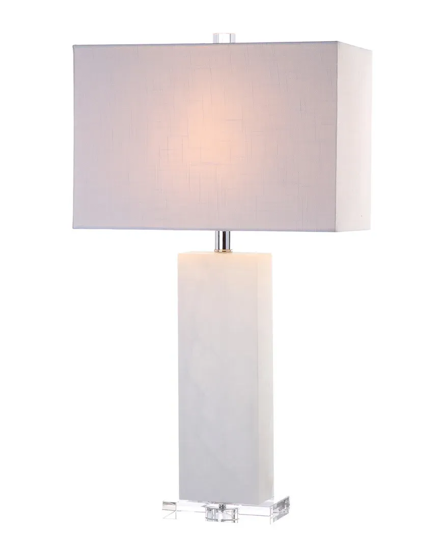 Tiggie 27in Alabaster Table Lamp - White, Crystal