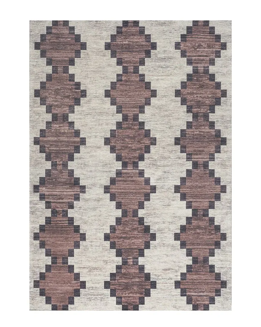 Timantii Trellis Kilim Rug - Burgundy, Polypropylene