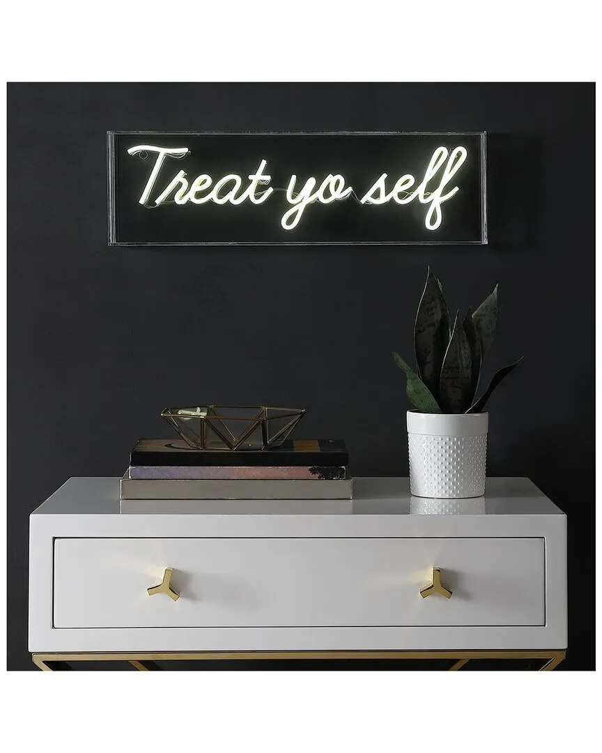 Treat Yo Self Acrylic Box USB LED Neon Light - White
