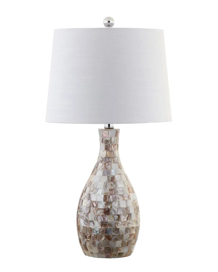 Verna 26.5in Seashell LED Table Lamp - Ivory, Resin image