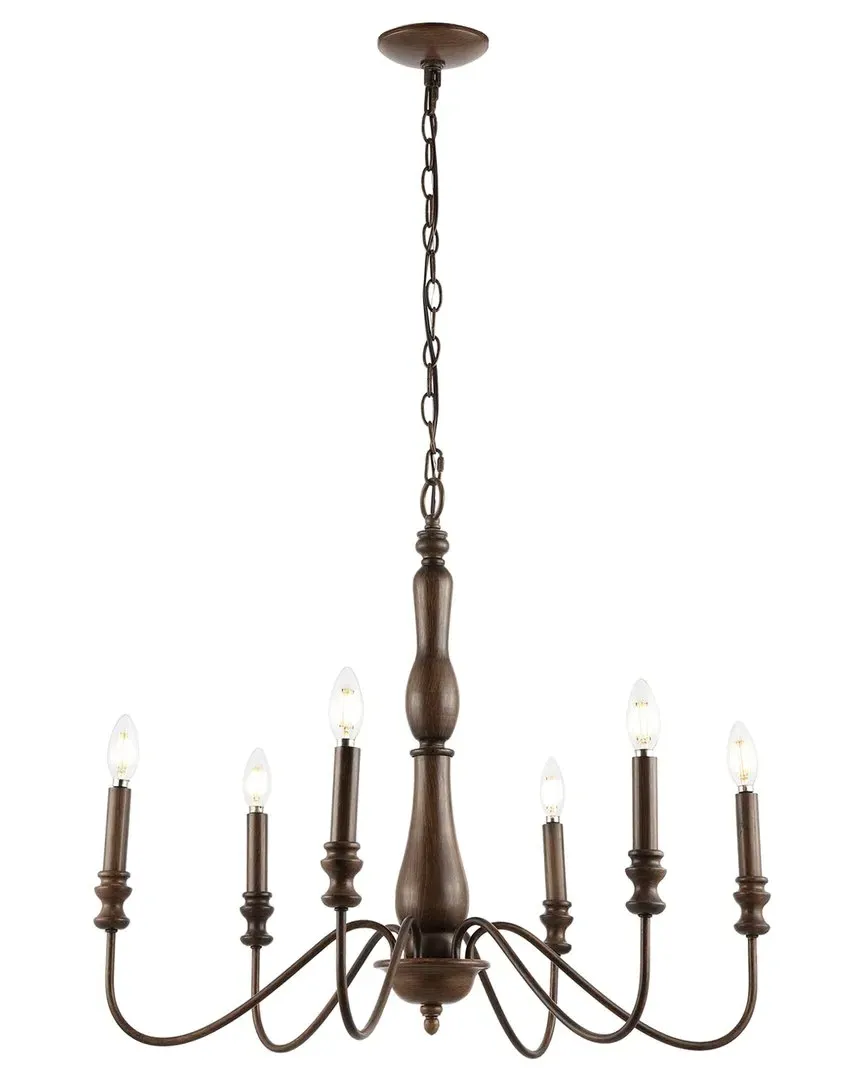Victoria 29in 6-Light Chandelier - Dark Brown, Iron