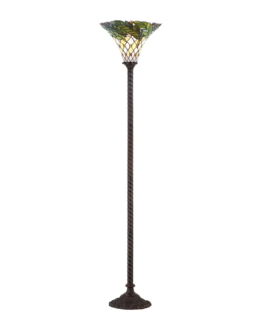 Williams Botanical Tiffany-Style Torchiere Floor Lamp - Seashell, Chrome