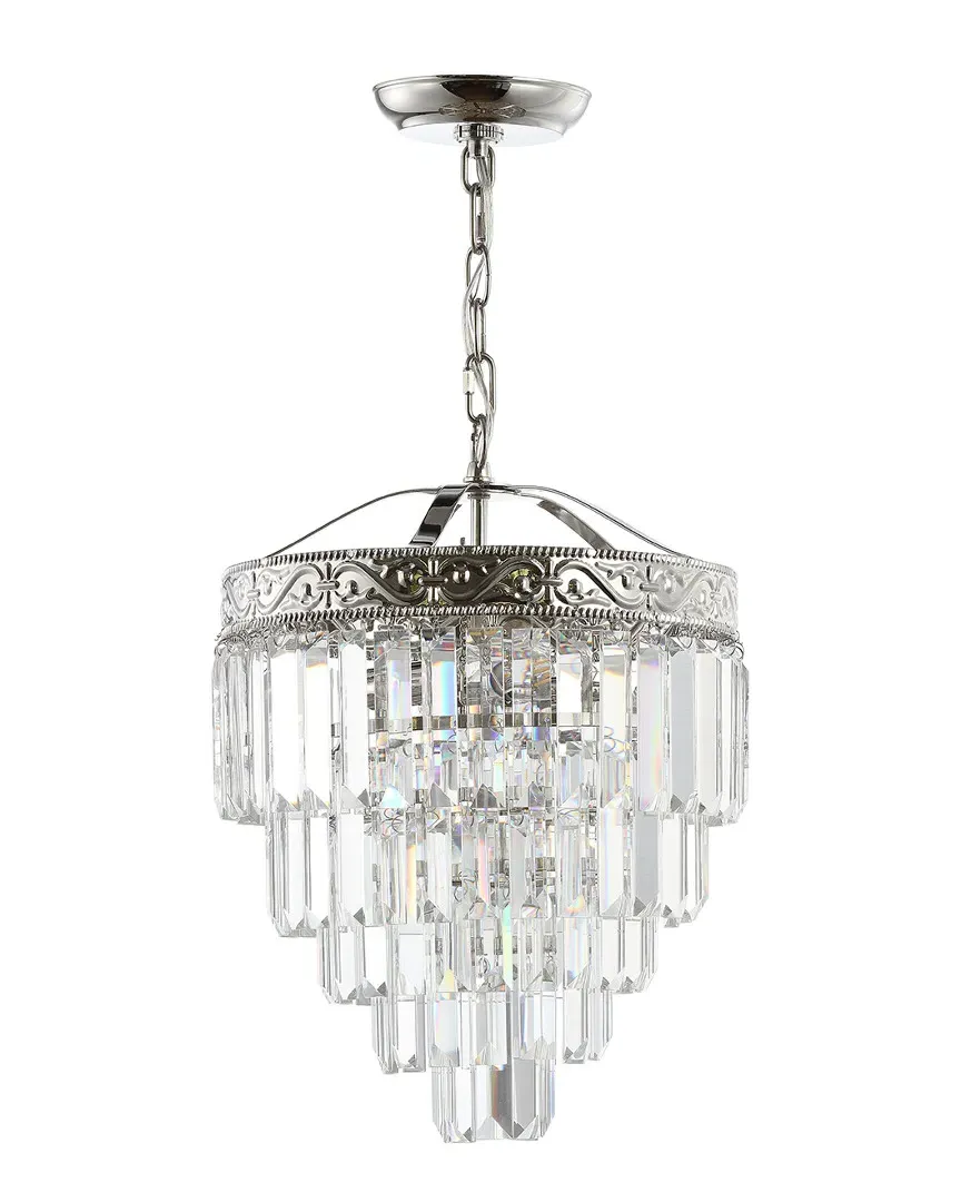 Wyatt 12in 2-Light Crystal Chandelier - Nickel, Crystal