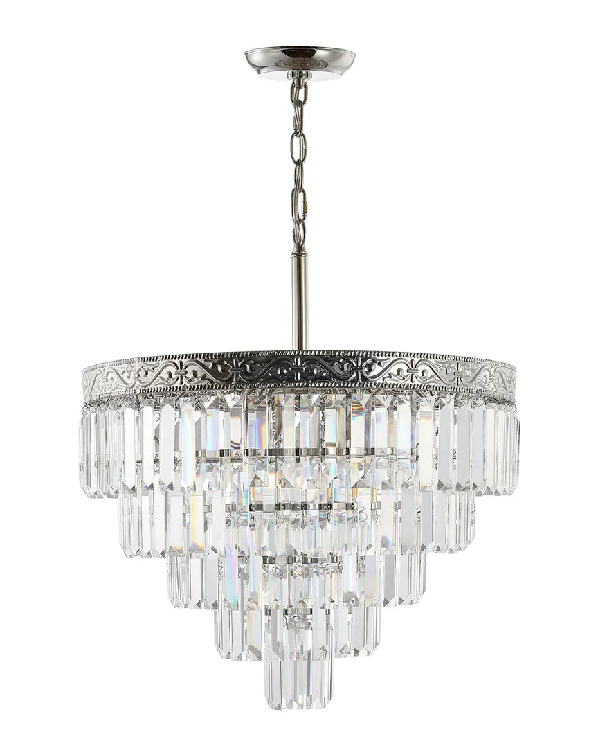 Wyatt 20in 4-Light Crystal Chandelier - Nickel, Crystal