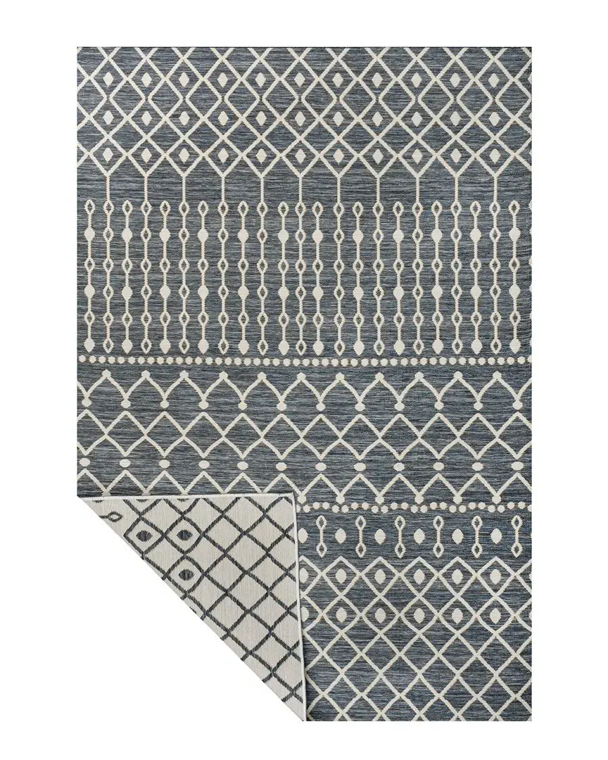 Zana Geometric Moroccan Reversible Area Rug - Navy image