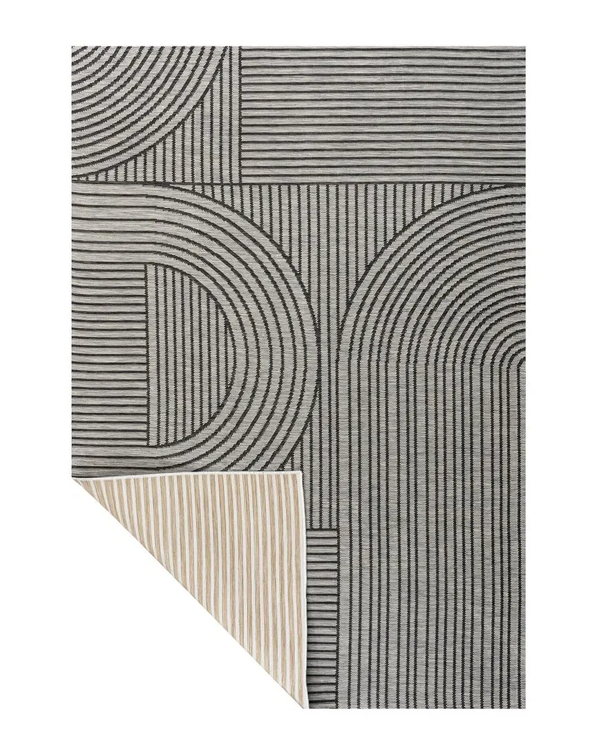 Zephyr Arch Stripe Reversible Machine-Washable Rug - Cream, Polypropylene