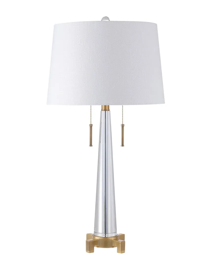 Zoe 2-Light Crystal Table Lamp - Clear, Brass