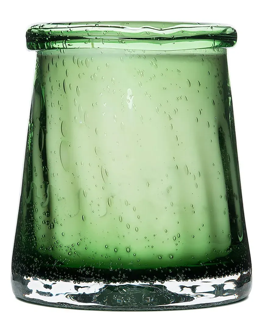 K. Hall Designs Large Bubble Glass Candle - Green image