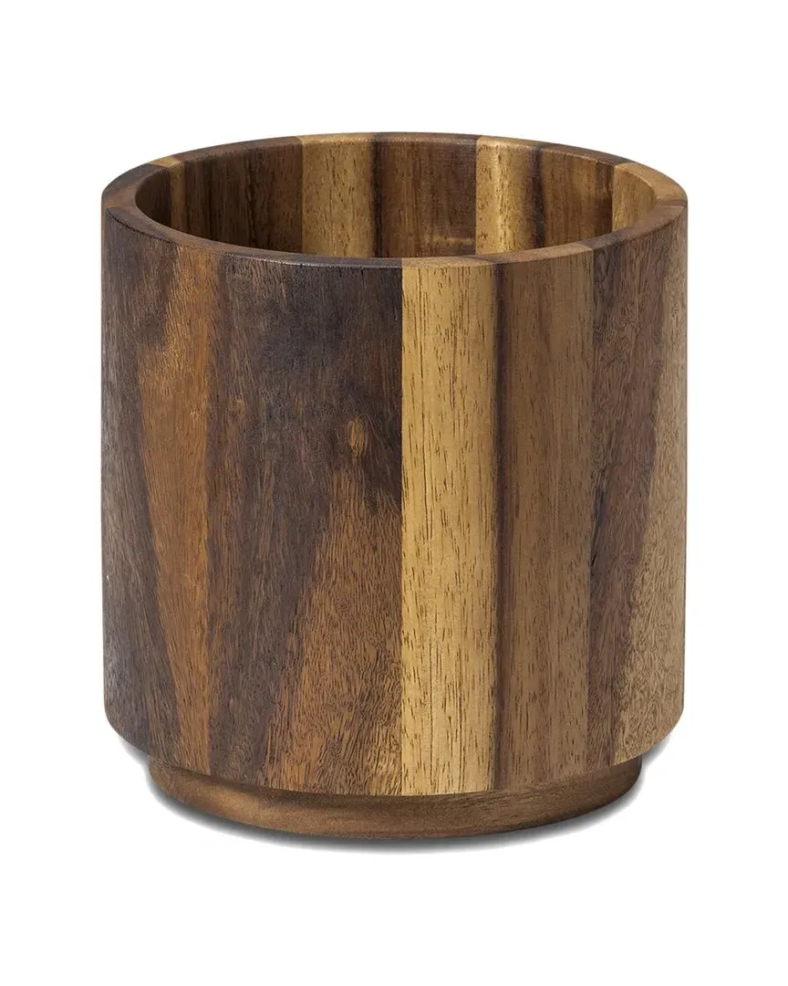 Large Rotating Utensil Holder - Brown, Acacia Wood