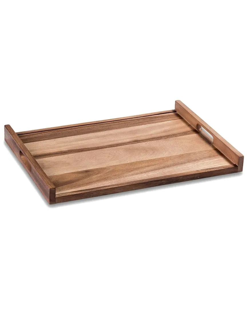 Large Serving Tray with Trivet - Brown, Acacia Wood image