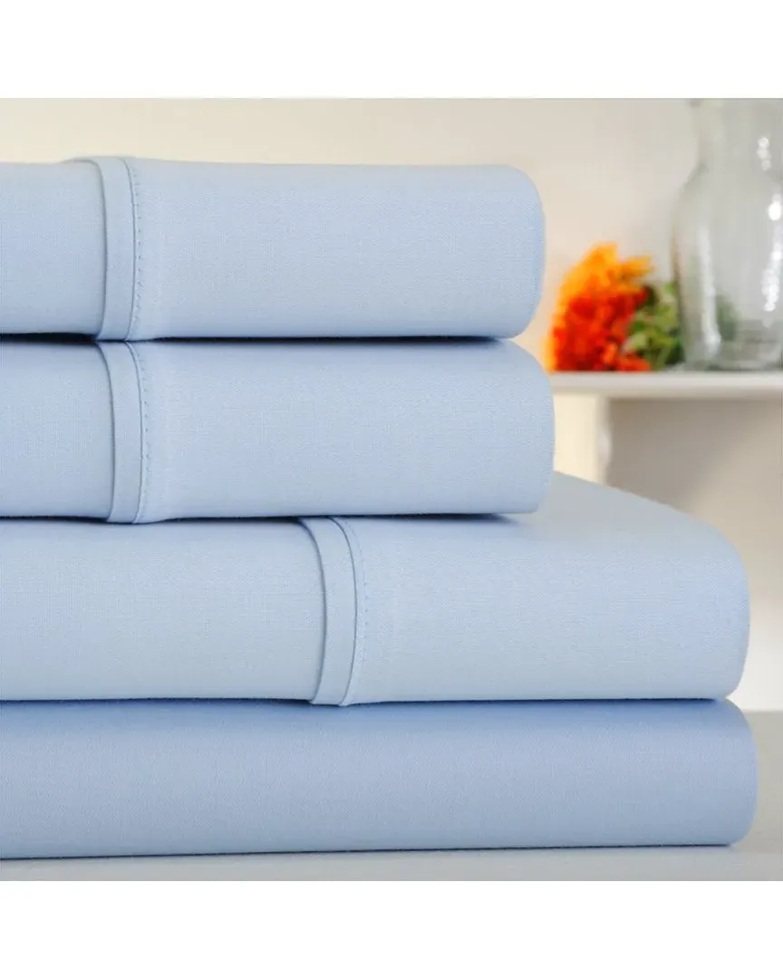300 Thread Count Sateen Cotton Sheet Set - Sky Blue