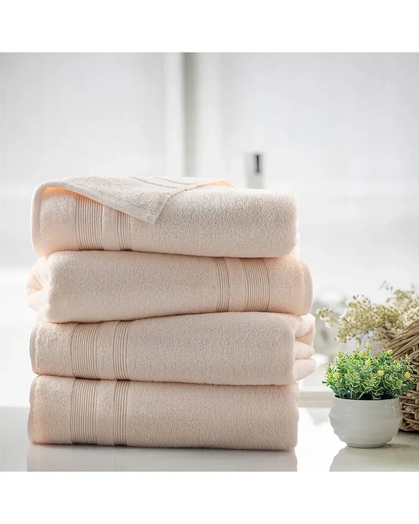 4pc Zero Twist Bath Towel Set - Cream, Cotton