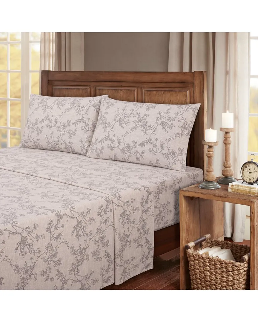 Turkish Cotton Flannel Sheet Set - Grey Toile image