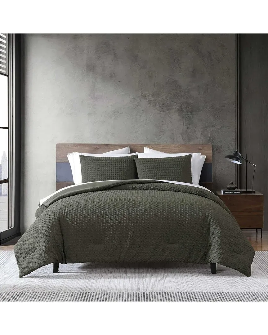 Houndstooth Comforter Set - Forest Green, Polyester image