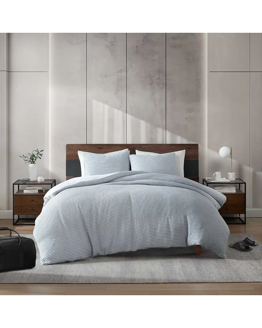 KCNY Waffle Comforter Set - Vapor Blue, Polyester