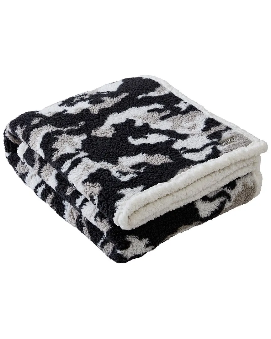 Blend Out Sherpa Reversible Throw Blanket - Grey image