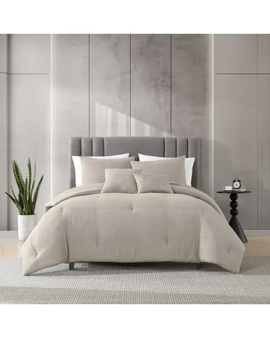 Variegated Waffle Comforter Set - Linen, Polyester image