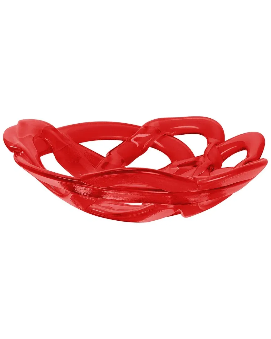 Handmade Small Basket Bowl - Red, Crystal Glass image