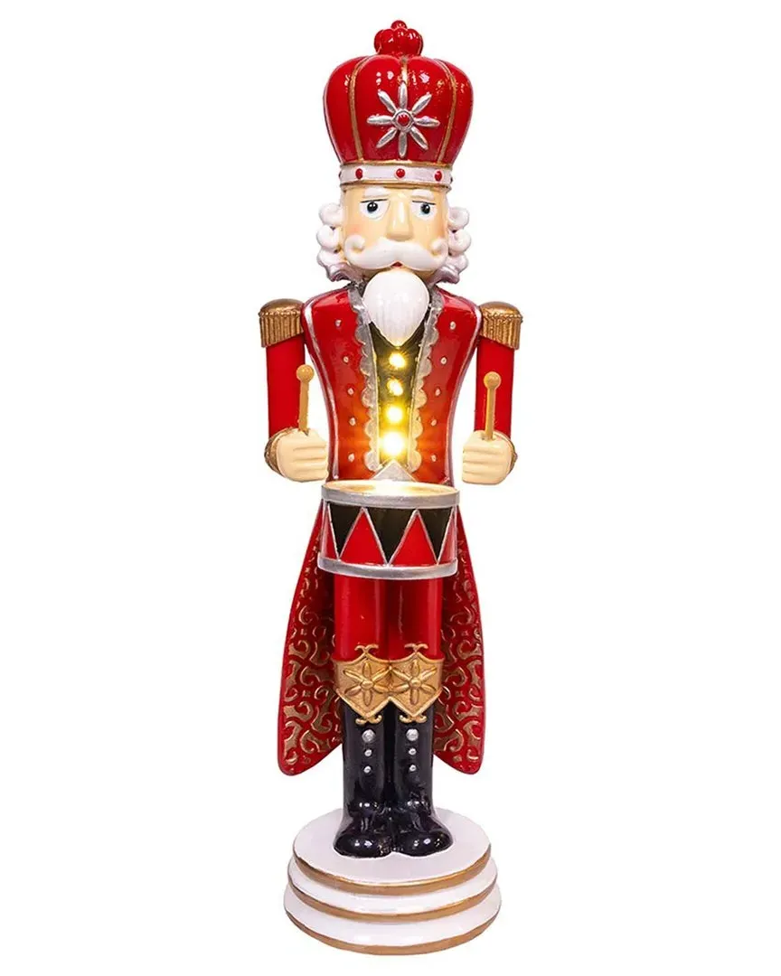 12" Battery Operated Lighted King Nutcracker Tablepiece - Red image