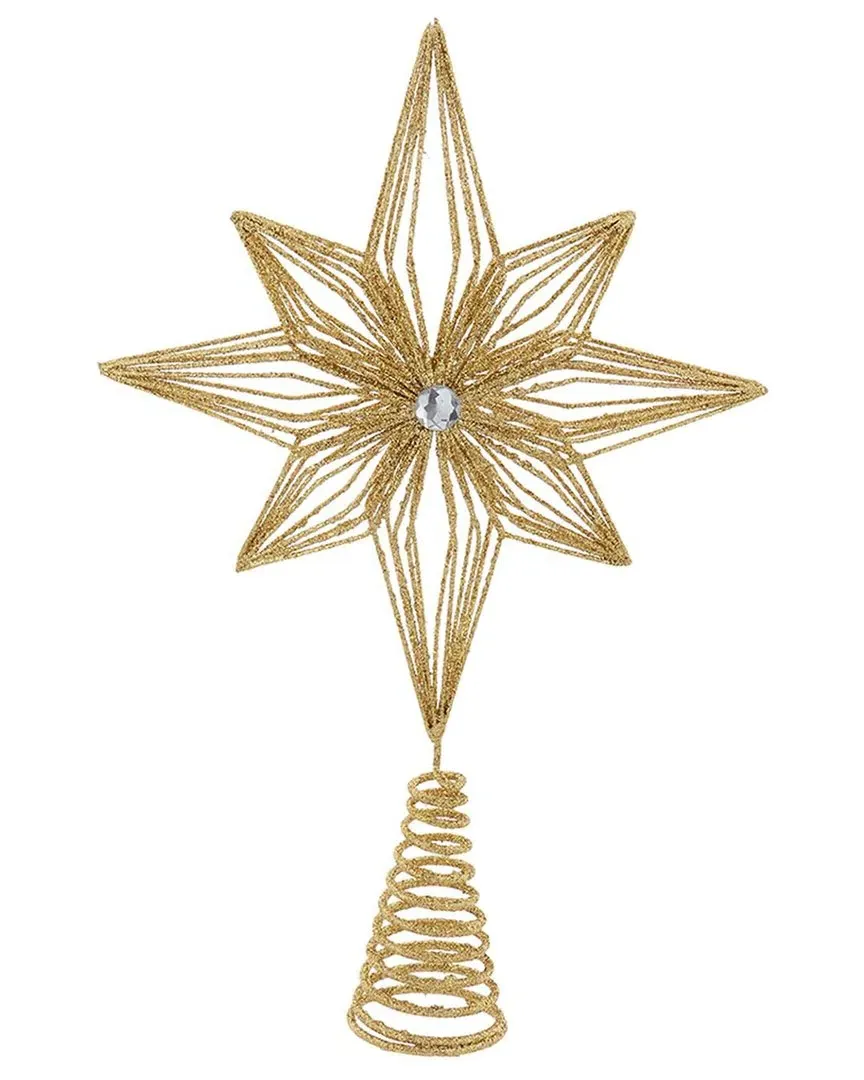 12-Inch 6-Point Star Tree Topper - Gold image