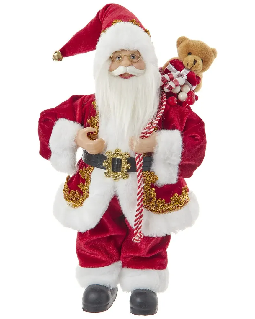 12-Inch Standing Christmas Santa With Sack - Red image
