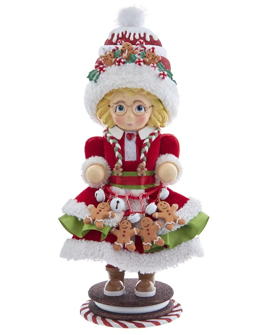14-Inch Hollywood Mrs. Claus Gingerbread Nutcracker - Red