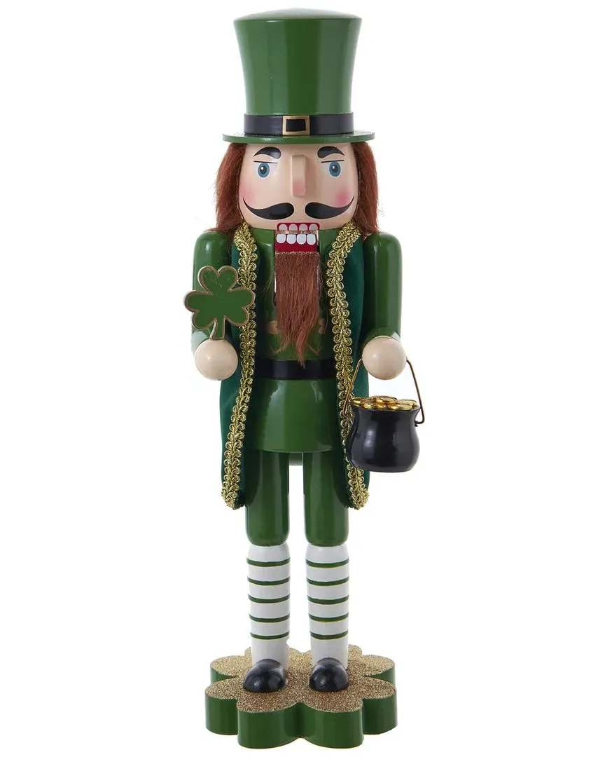 14-Inch Leprechaun Soldier Nutcracker - Green image