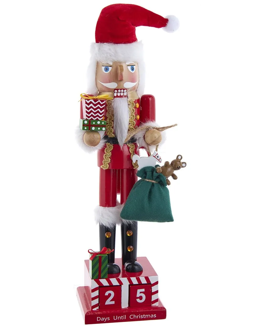 15-Inch Santa Calendar Nutcracker - Red, Wood image