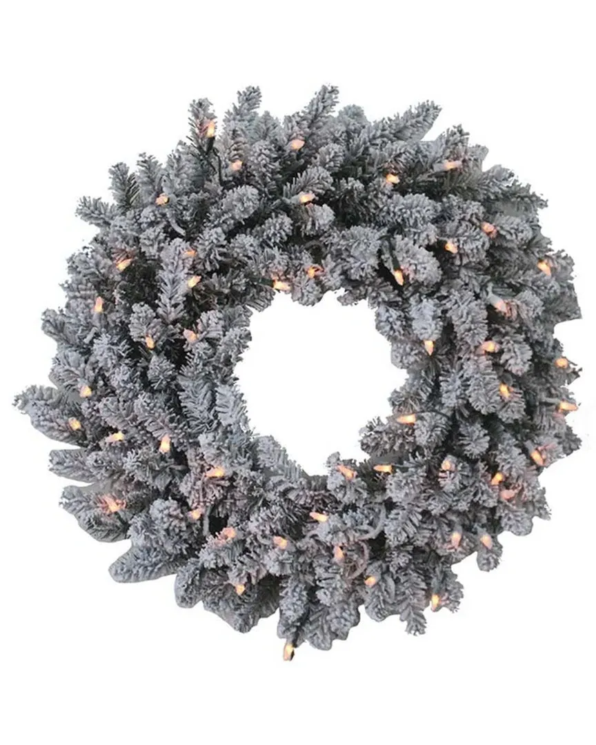 24-Inch Pre-Lit Clear Incandescent Vail Pine Wreath - Green image