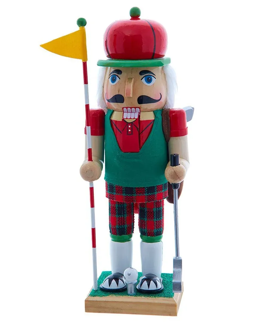 Kurt Adler 12-Inch Wooden Golf Nutcracker - Green image