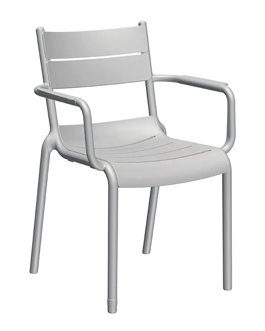 Naples Set of 2 Stackable Armchairs - Cold Grey, Resin