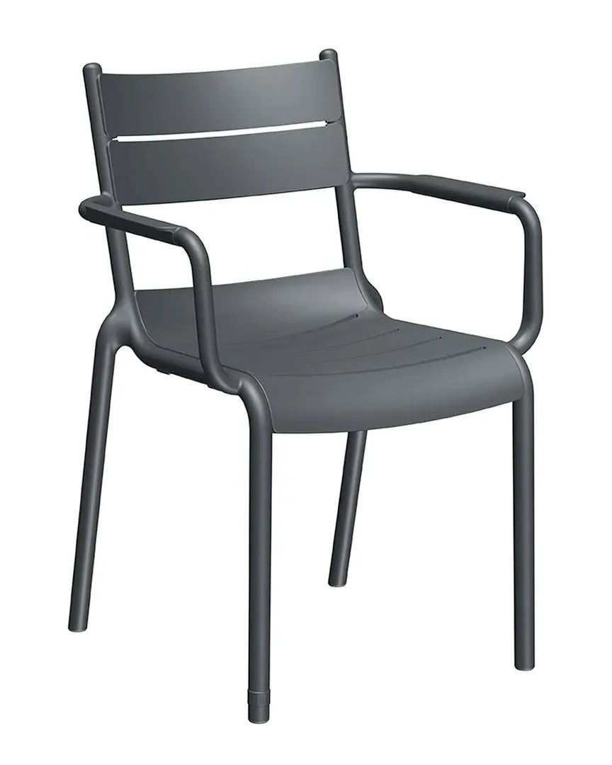 Naples Set of 2 Stackable Armchairs - Dark Grey, Resin