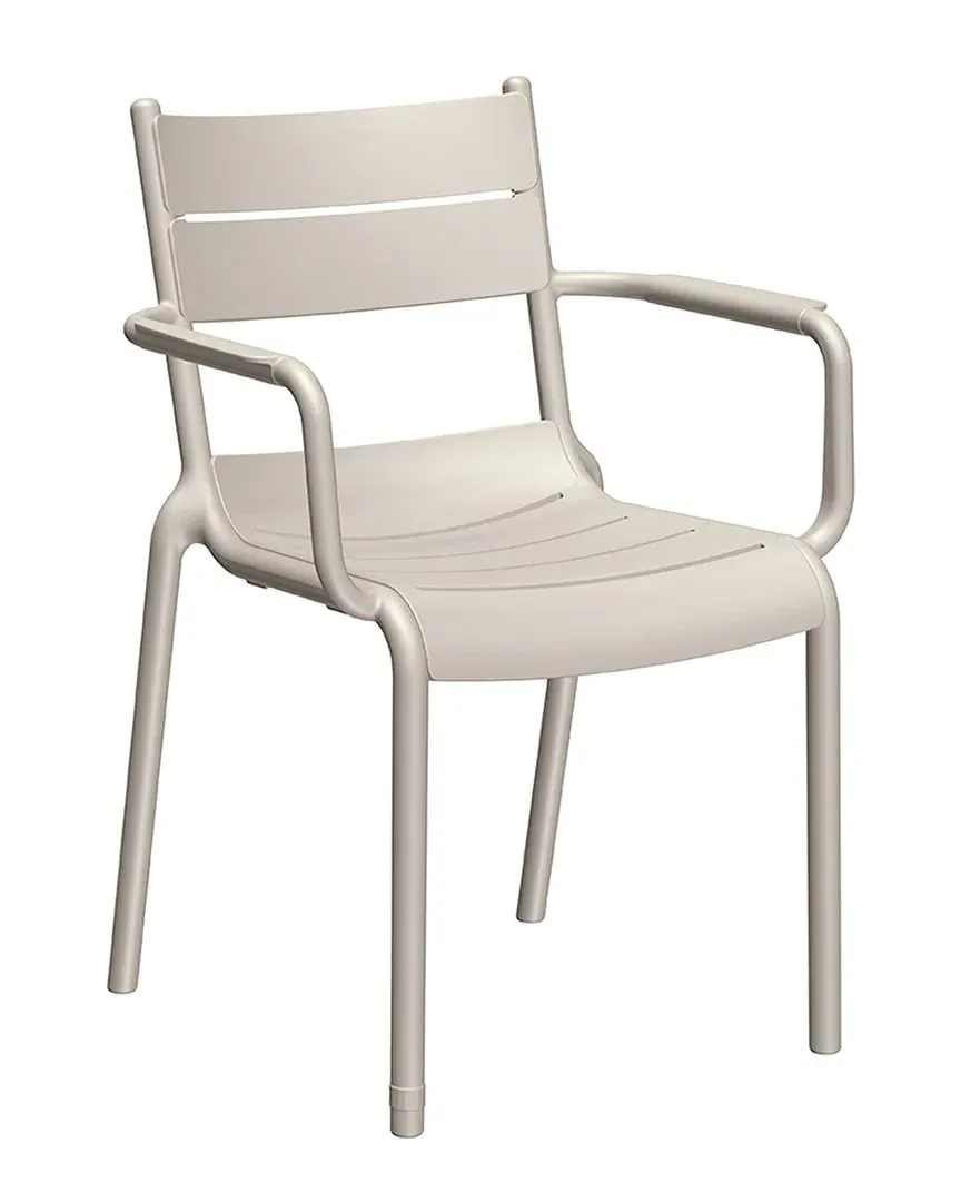 Naples Set of 2 Stackable Armchairs - Taupe, Resin