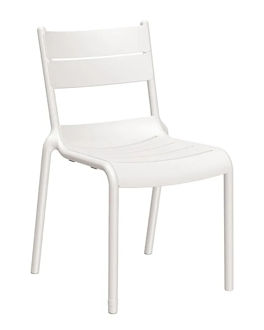 Naples Set of 2 Stackable Side Chairs - White, Resin