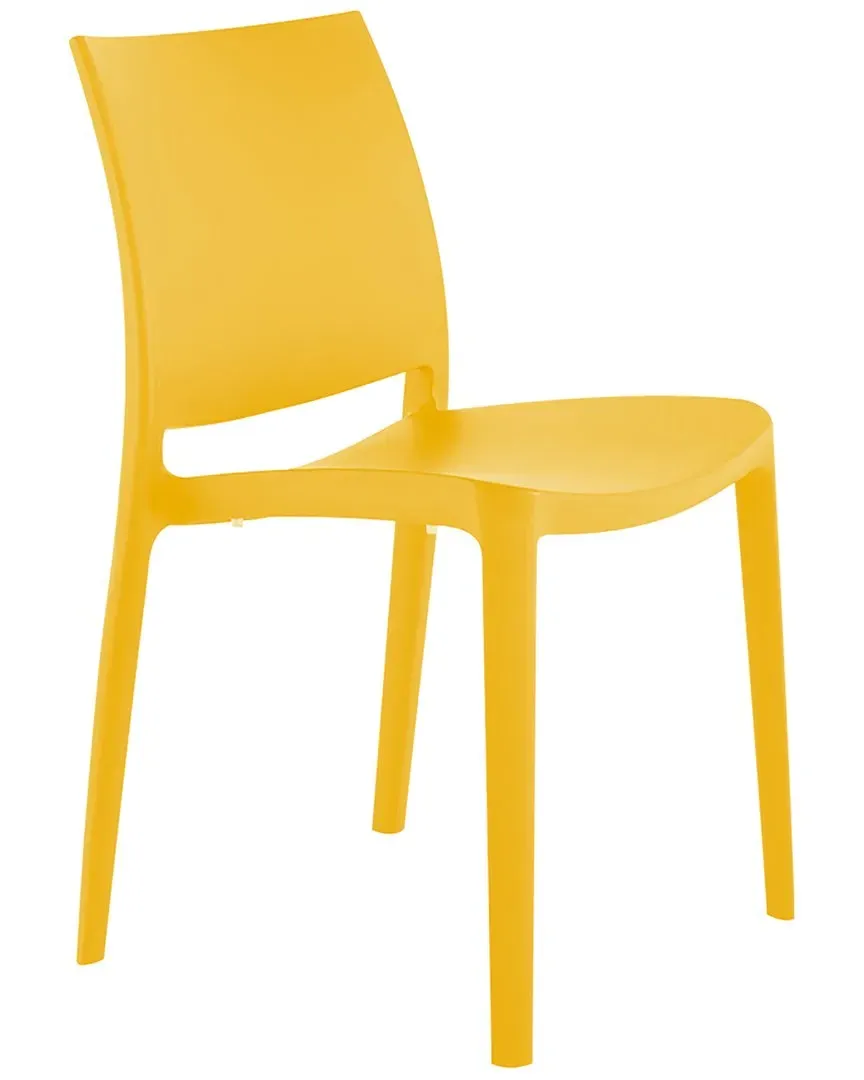 Sensilla Set of 4 Stackable Dining Chairs - Gold, Resin