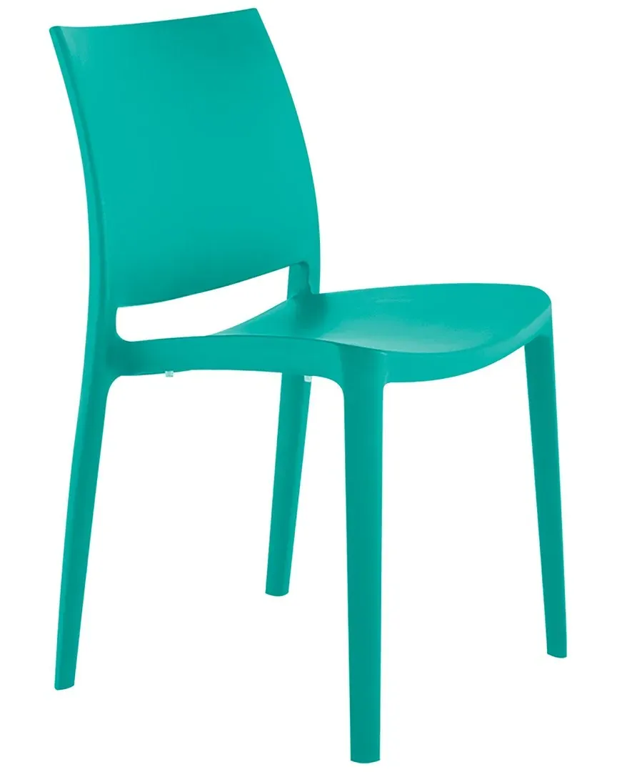 Sensilla Set of 4 Stackable Dining Chairs - Turkish Blue, Resin