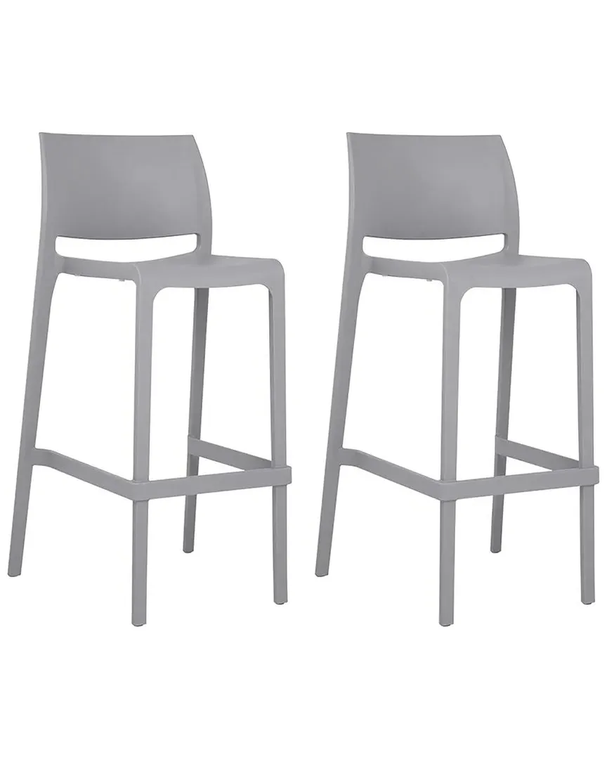 Sensilla Stackable Bar Stools Set of 2 - Cold Grey, Polypropylene image