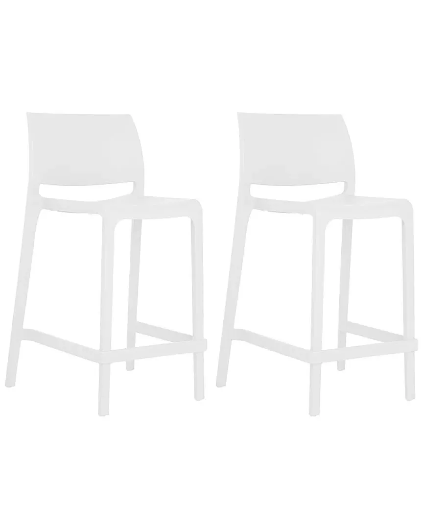 Sensilla Stackable Bar Stools Set of 2 - White, Polypropylene