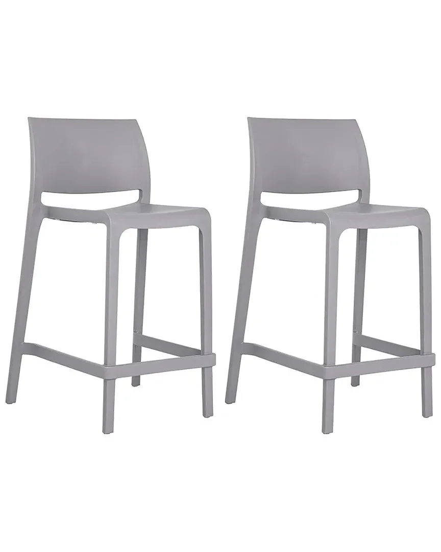 Sensilla Stackable Counter Stools Set of 2 - Grey, Polypropylene