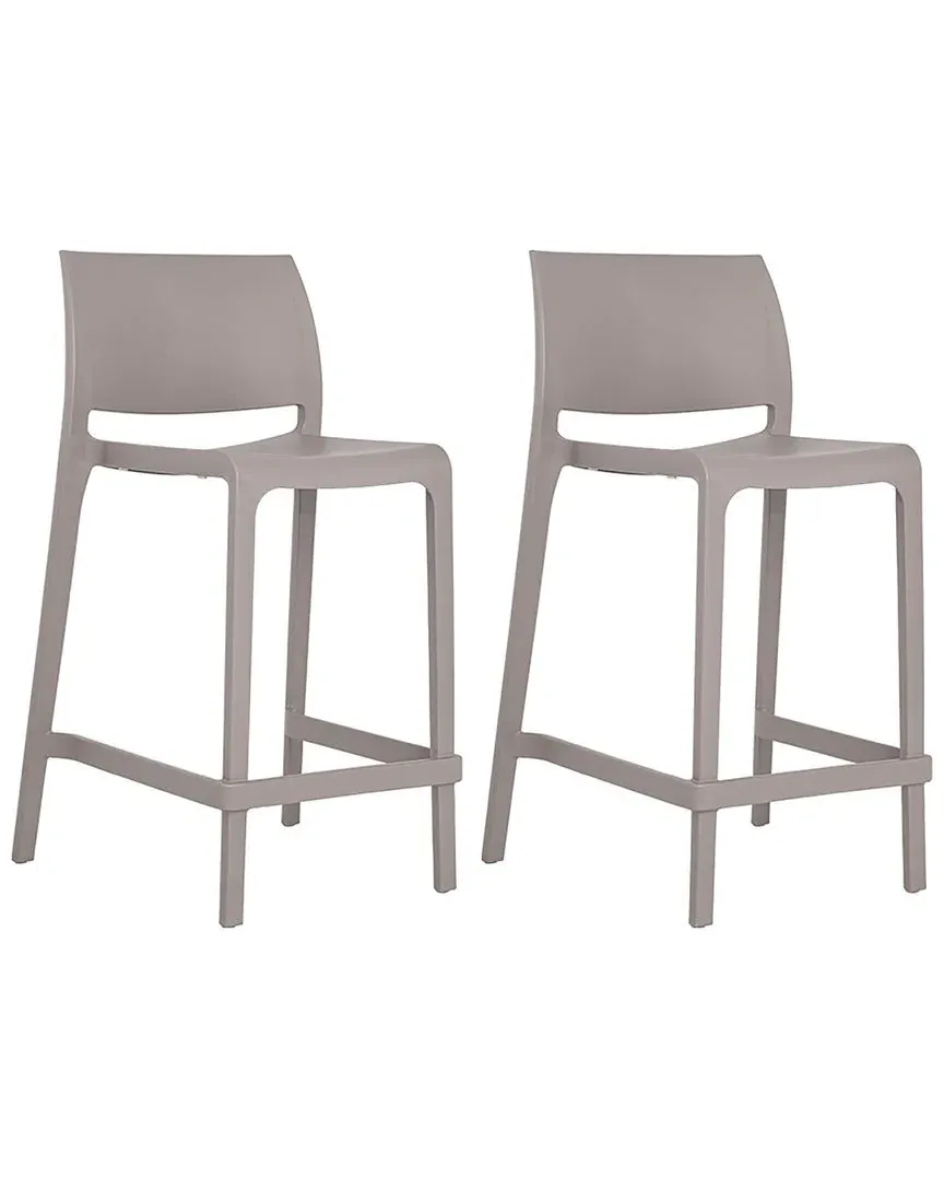 Sensilla Stackable Counter Stools Set of 2 - Light Grey, Polypropylene