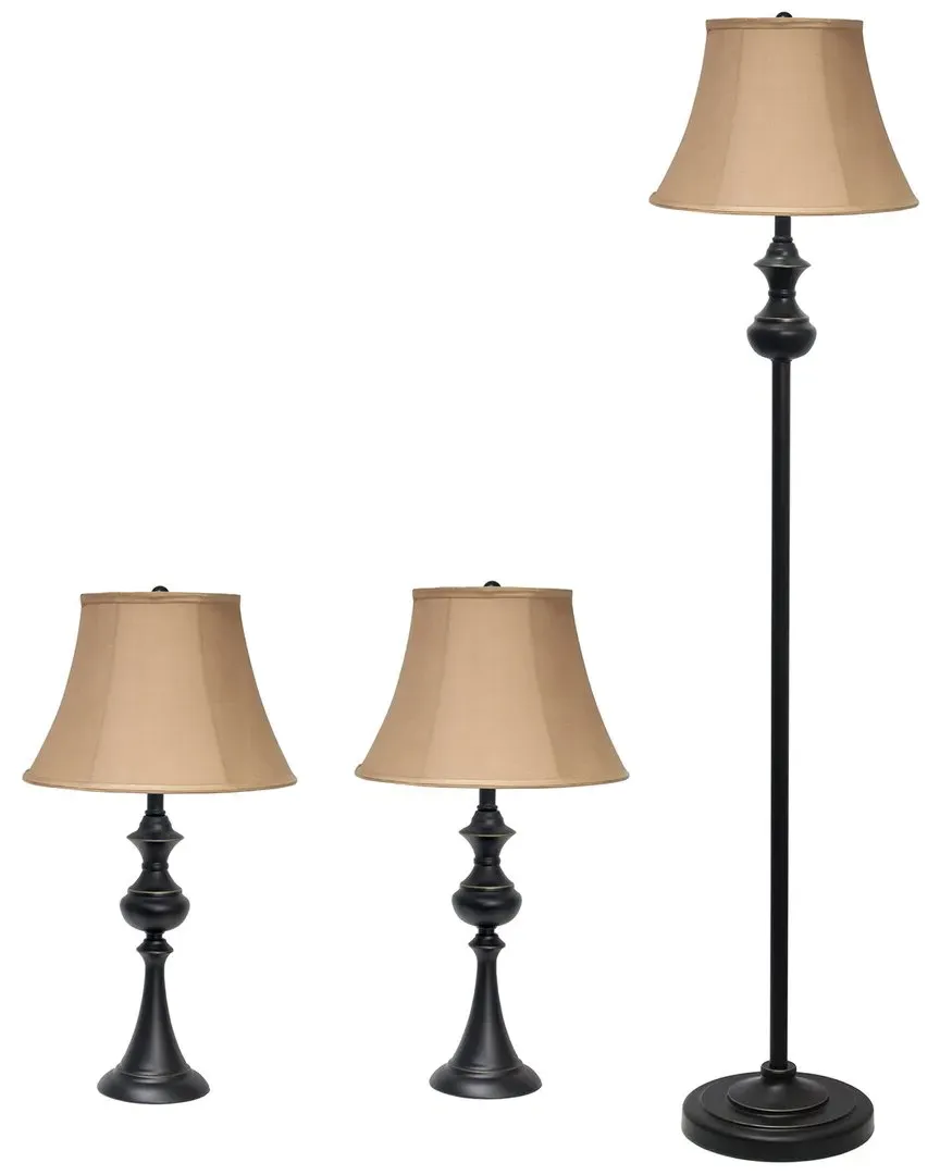 3-Pack Lamp Set - Bronze, Metal image