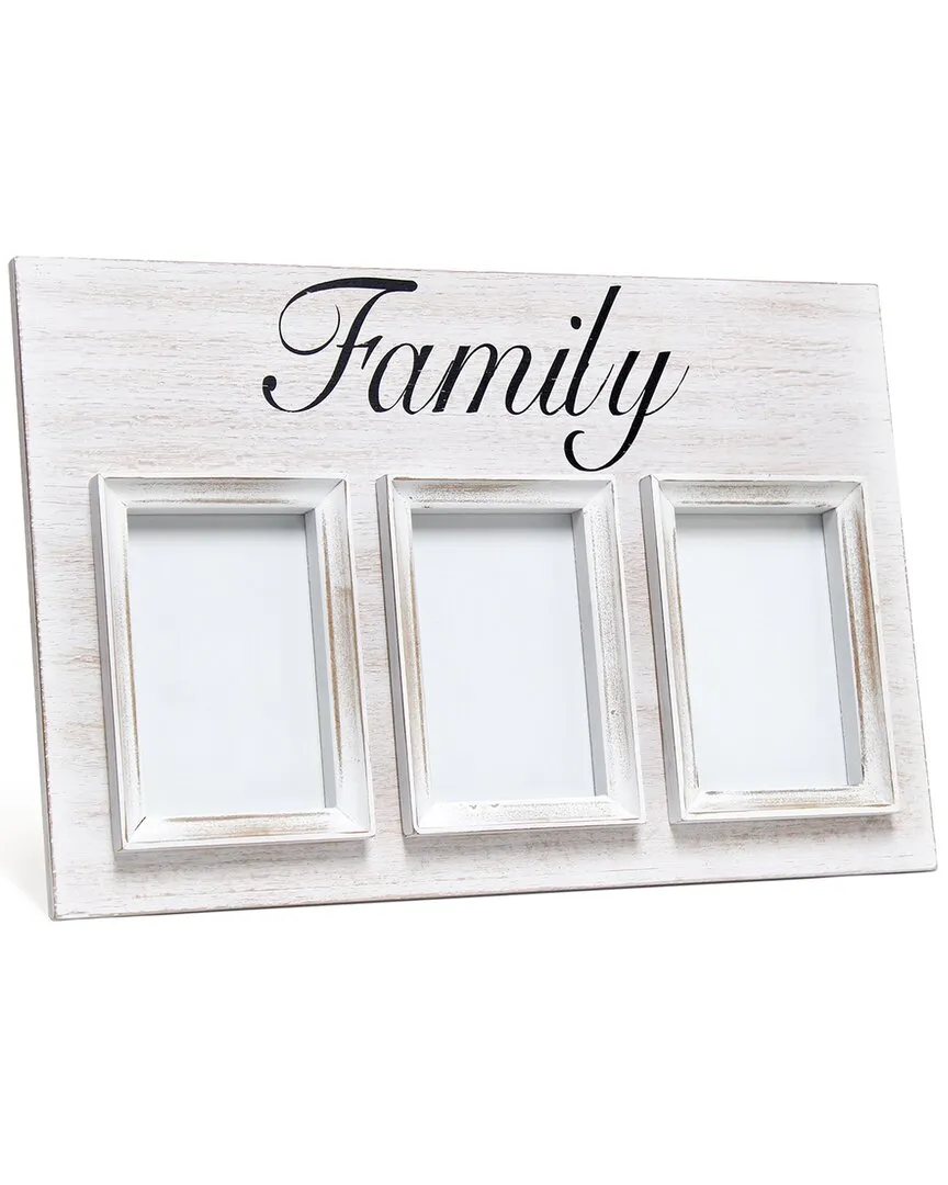 3 Photo Collage Frame Family - White, Wood