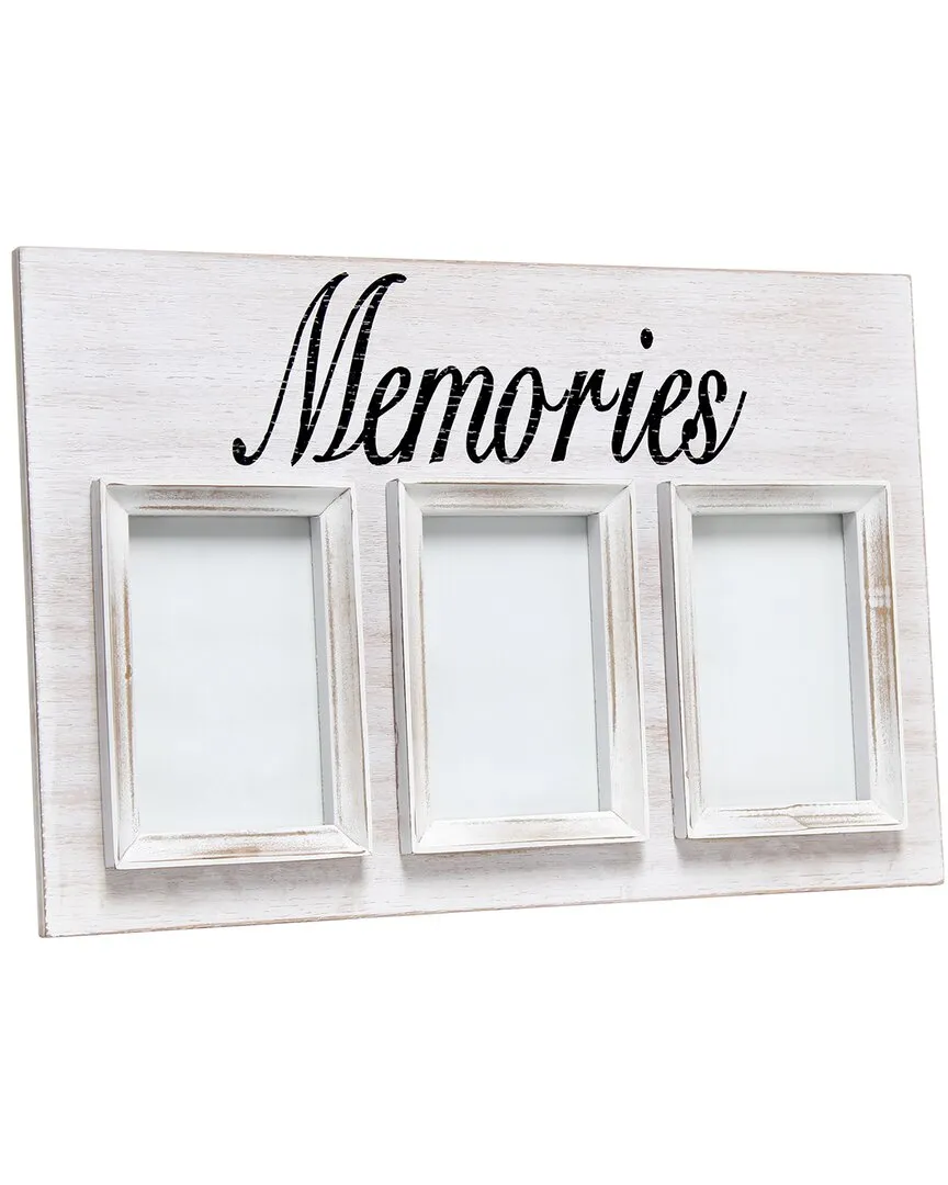3 Photo Collage Frame Memories - White, Wood