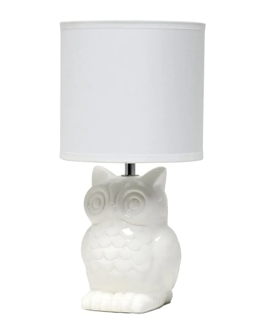 Ceramic Owl Bedside Table Lamp - White image