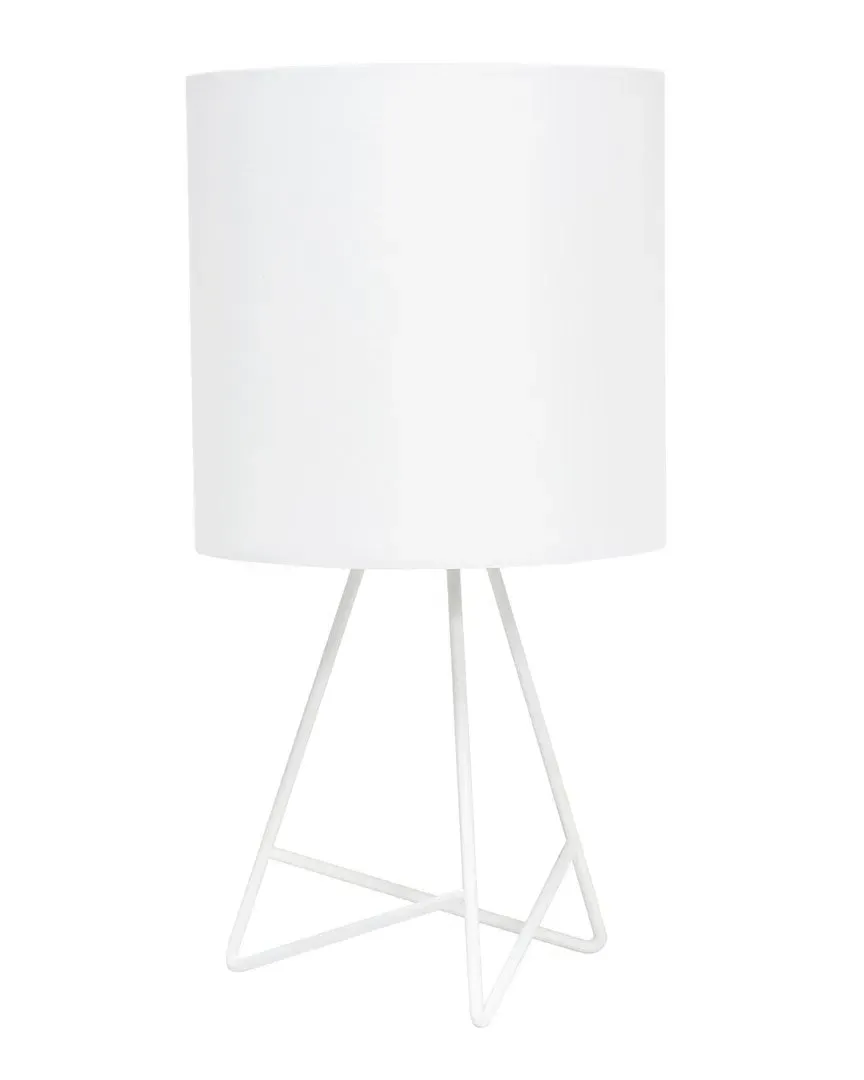 Down To The Wire Table Lamp with Fabric Shade - White, Metal